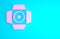 Pink Movie spotlight icon isolated on blue background. Light Effect. Scene, Studio, Show. Minimalism concept. 3d
