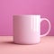 Pink Mug Mockup On Colored Background - Zbrush Style Coffee Cup