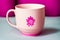 A pink mug. The Pink Serenity Mug. Generative AI