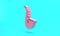 Pink Musical instrument saxophone icon isolated on turquoise blue background. Minimalism concept. 3D render illustration