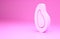 Pink Mussel icon isolated on pink background. Fresh delicious seafood. Minimalism concept. 3d illustration 3D render