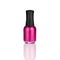 Pink nail polish glass bottle & mirror reflection white background isolated closeup, closed varnish package & shadow, one lacquer