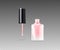 Pink nail varnish in bottle template realistic vector illustration isolated.