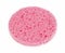 pink natural facial cellulose sponge isolated on white