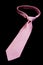 Pink necktie isolated on black