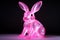 Pink neon rabbit. Generate Ai