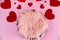 Pink newborn digital background for Valentines day