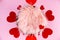 Pink newborn digital background for Valentines day