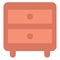 Pink nightstand, icon