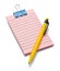 Pink Notepad and Pencil