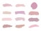 Pink, nude, rose, peach colors brush stroke watercolor texture. Geometric shape with watercolor washes. Trendy templates for banne
