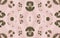 Pink Ocelot Rapport. Beige Retro Leopard Skin