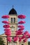 Pink october decoration in Montmerle sur Saone