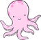 Pink Octopus Vector Illustration