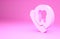 Pink Online dental care icon isolated on pink background. Dental service information call center. Minimalism concept. 3d