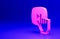 Pink Online play video icon isolated on blue background. Film strip with play sign. Minimalism concept. 3D render