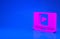Pink Online play video icon isolated on blue background. Laptop and film strip with play sign. Minimalism concept. 3d