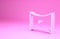 Pink Online play video icon isolated on pink background. Film strip with play sign. Minimalism concept. 3d illustration