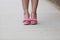 Pink open-toed shoes