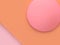 Pink orange circle shape minimal soft pink background 3d render