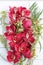 Pink Orchid Cymbidium Flowers Bouquet on Old Wood Planks