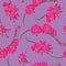 Pink orchid seamless vector pattern