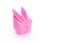 Pink origami bunny on white