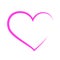 Pink outlined heart shape icon on white background