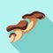 Pink oyster mushroom icon, flat style