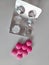 Pink Painkiller Pills and Empty Blister Pack.