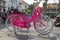 Pink painted bicycles in Fatahillah Square