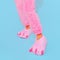 Pink Pajamas Party mood. Funny slippers.   Minimal. Home Relax style. Kigurumi shop concept