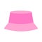 Pink panama. Stylish headdress on a white background. Fashion accessory.