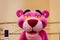 Pink panther during character greeting