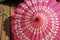 Pink paper parasol