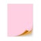 Pink Paper Sheet With Golden Curled Corner