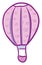 A pink parachute vector or color illustration