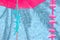 Pink parasol arrows blue starfish mood