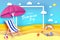 Pink parasol - umbrella in paper cut style. Pink Chaise lounge. Origami sea and beach. Sport ball game. Flipflops shoes