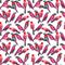 Pink parrot seamless pattern. tropical bird design. watercolor trendy print for textile