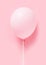 Pink pastel baloon on pink background, lightness, easiness concept