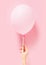Pink pastel baloon on pink background, lightness, easiness concept
