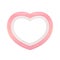 Pink pastel color wood frame Heart shape isolated white background, Heart-shape frame for lover photo wedding and familly, Wooden