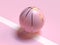 pink pastel gold abstract ball/basketball 3d render sport object concept