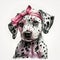 Pink Pastel Headband and Dalmatian Puppy: A Picture-Perfect Pair AI Generated