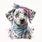 Pink Pastel Headband and Dalmatian Puppy: A Picture-Perfect Pair AI Generated