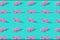 Pink pastel mustache pattern on a mint green background.