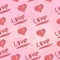 Pink pattern love heart vallentines dinoboy art  print clothes textile design cute scrapbooking paper elements