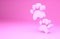 Pink Paw print icon isolated on pink background. Dog or cat paw print. Animal track. Minimalism concept. 3d illustration