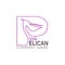 Pink pelican. Icon. Isolated vector illustration.